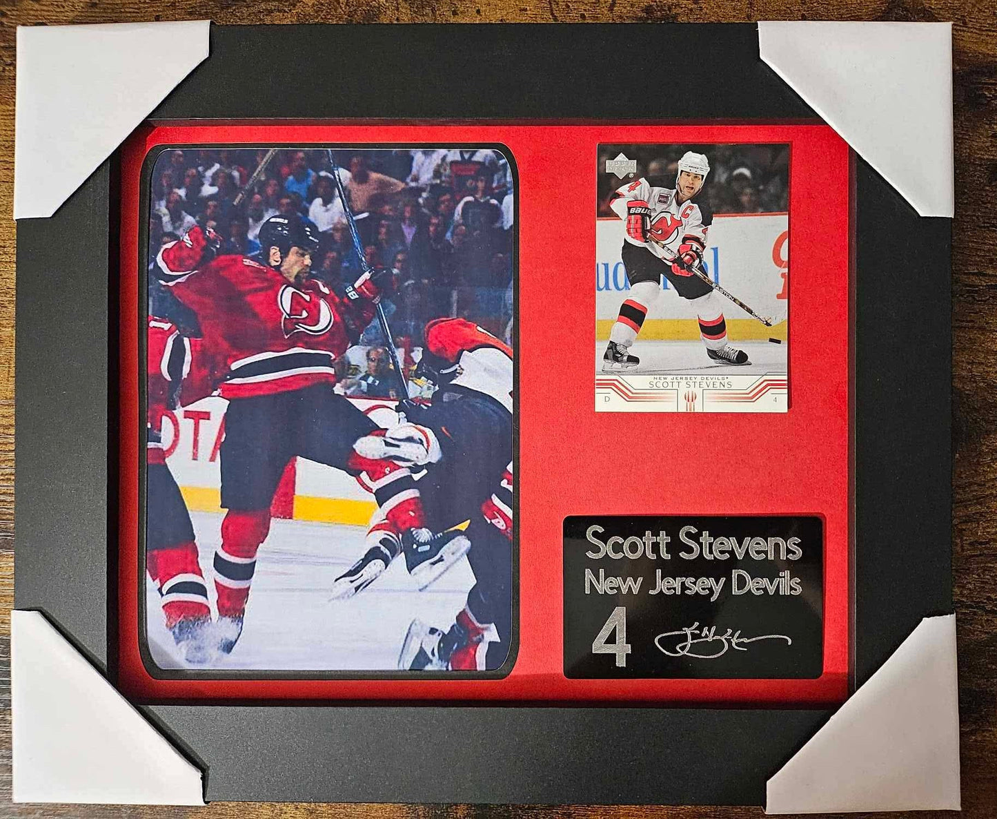 8x10 framed  Scott Stevens NHL Collectible With Authentic Player Card