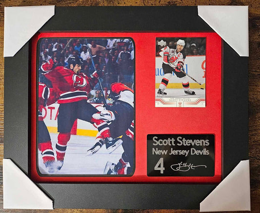 8x10 framed  Scott Stevens NHL Collectible With Authentic Player Card