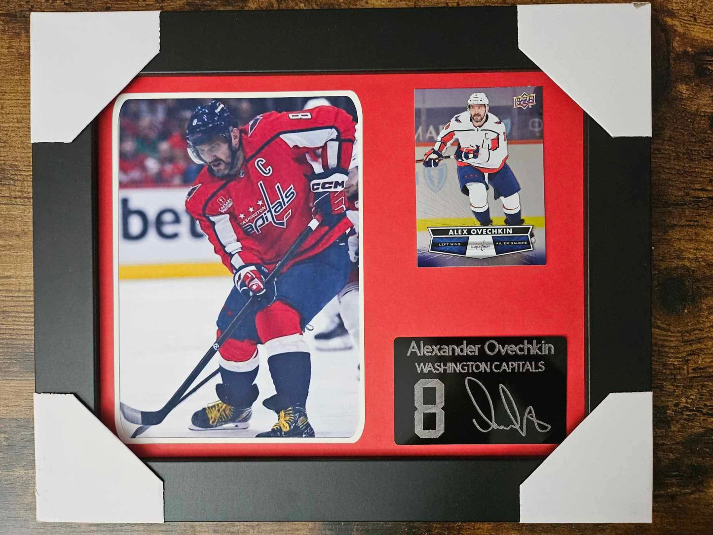 8x10 Framed Alex Ovechkin NHL Player Collectible With Authentic Player Card