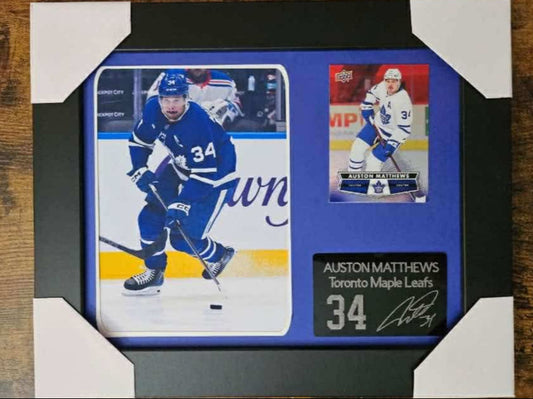 8x10 Framed Auston Matthews NHL  Player Collectible With Authentic Player Card