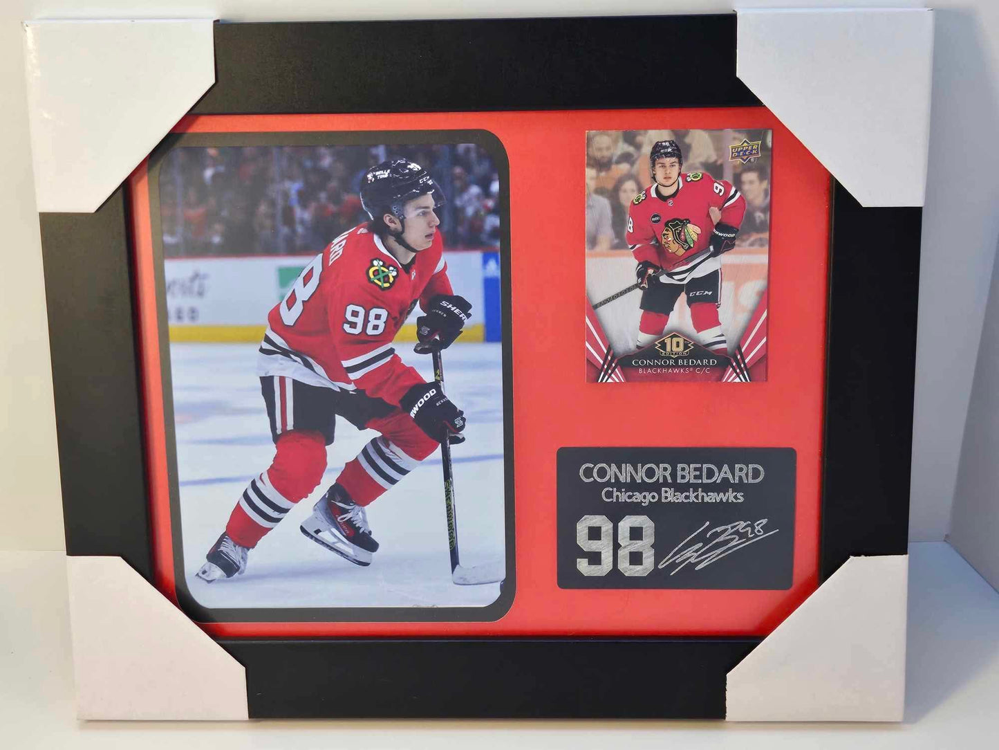 8x10 Framed Connor Bedard NHL Player Collectible  With Authentic Hockey Card.
