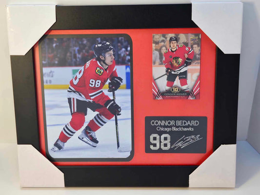 8x10 Framed Connor Bedard NHL Player Collectible  With Authentic Hockey Card.