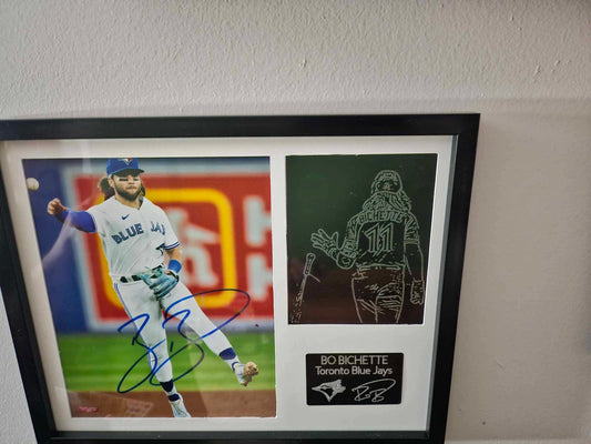 11x14 Framed MLB Player Bo Bichette Autographed Collectible With Custom Player Engraved plaque COA Included