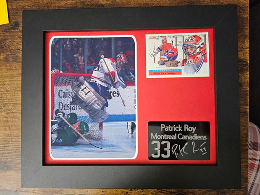 8x10 Framed Patrick Roy NHL Player Collectible  With Authentic Hockey Card.