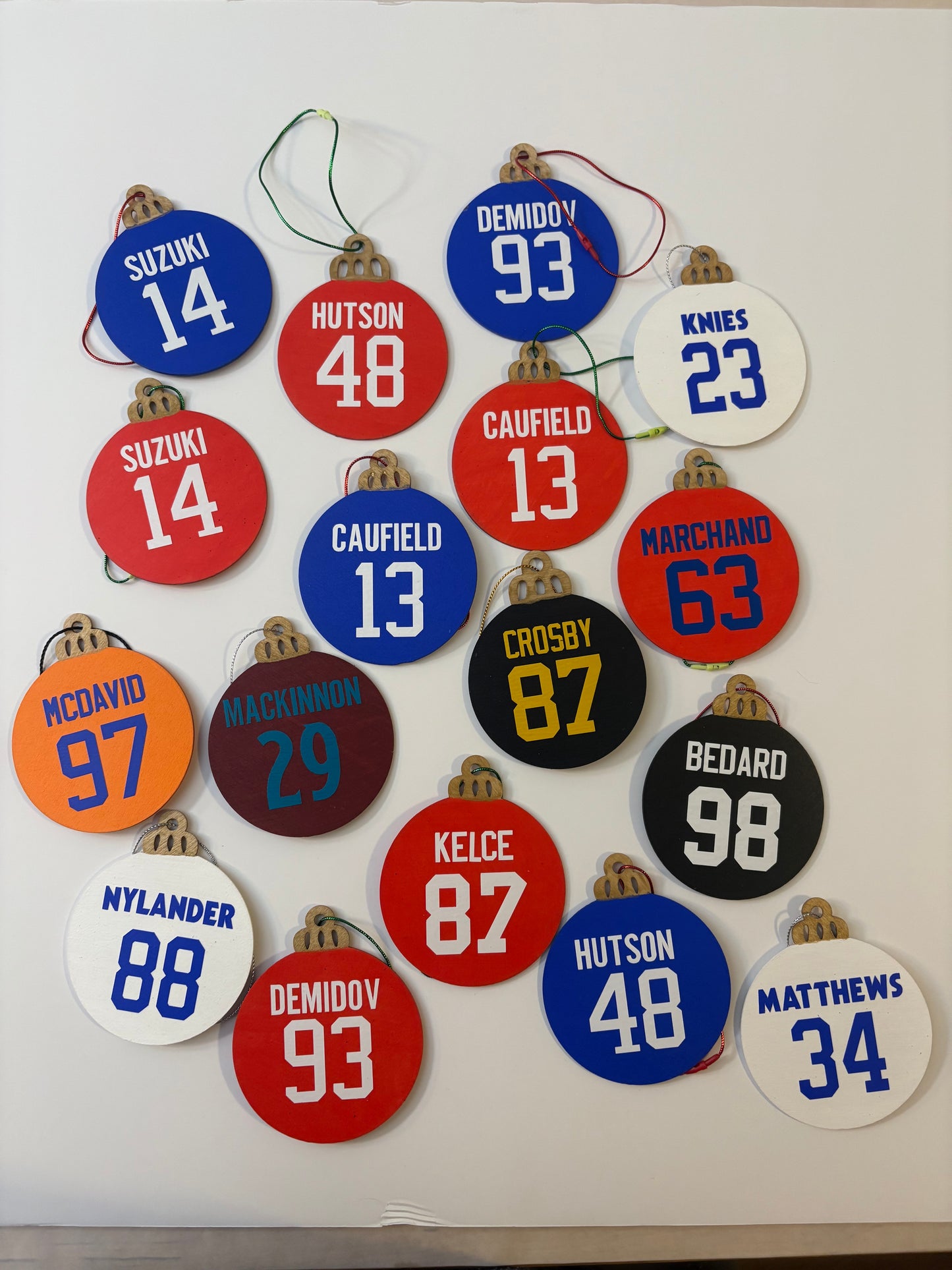 Hand Painted Sports Jersey Ornaments - Custom Team Logo & Player Name