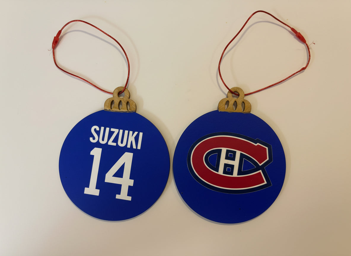 Hand Painted Sports Jersey Ornaments - Custom Team Logo & Player Name