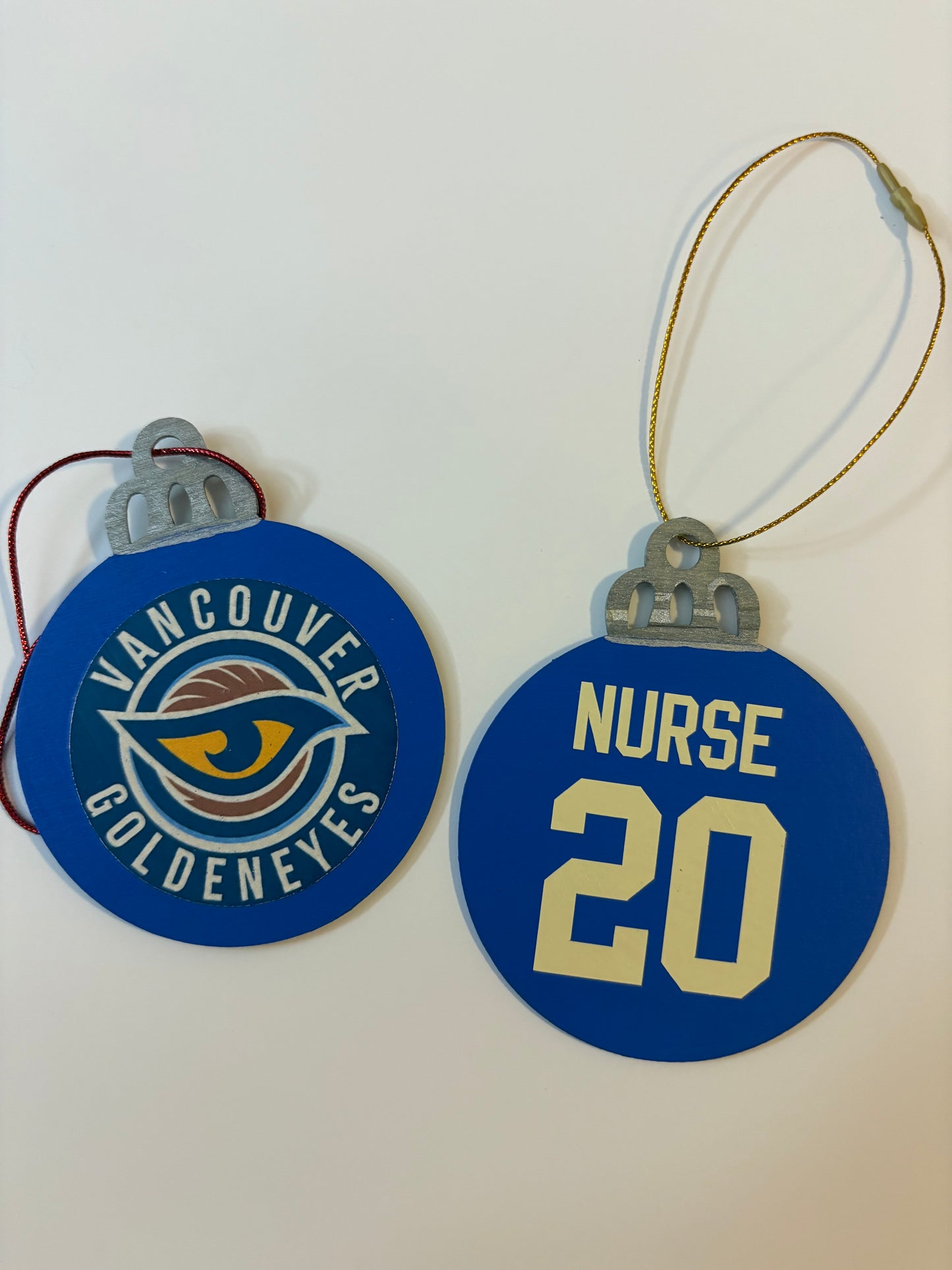 Hand-Painted PWHL Jersey Ornaments - Custom Team Colors with Vinyl Logos