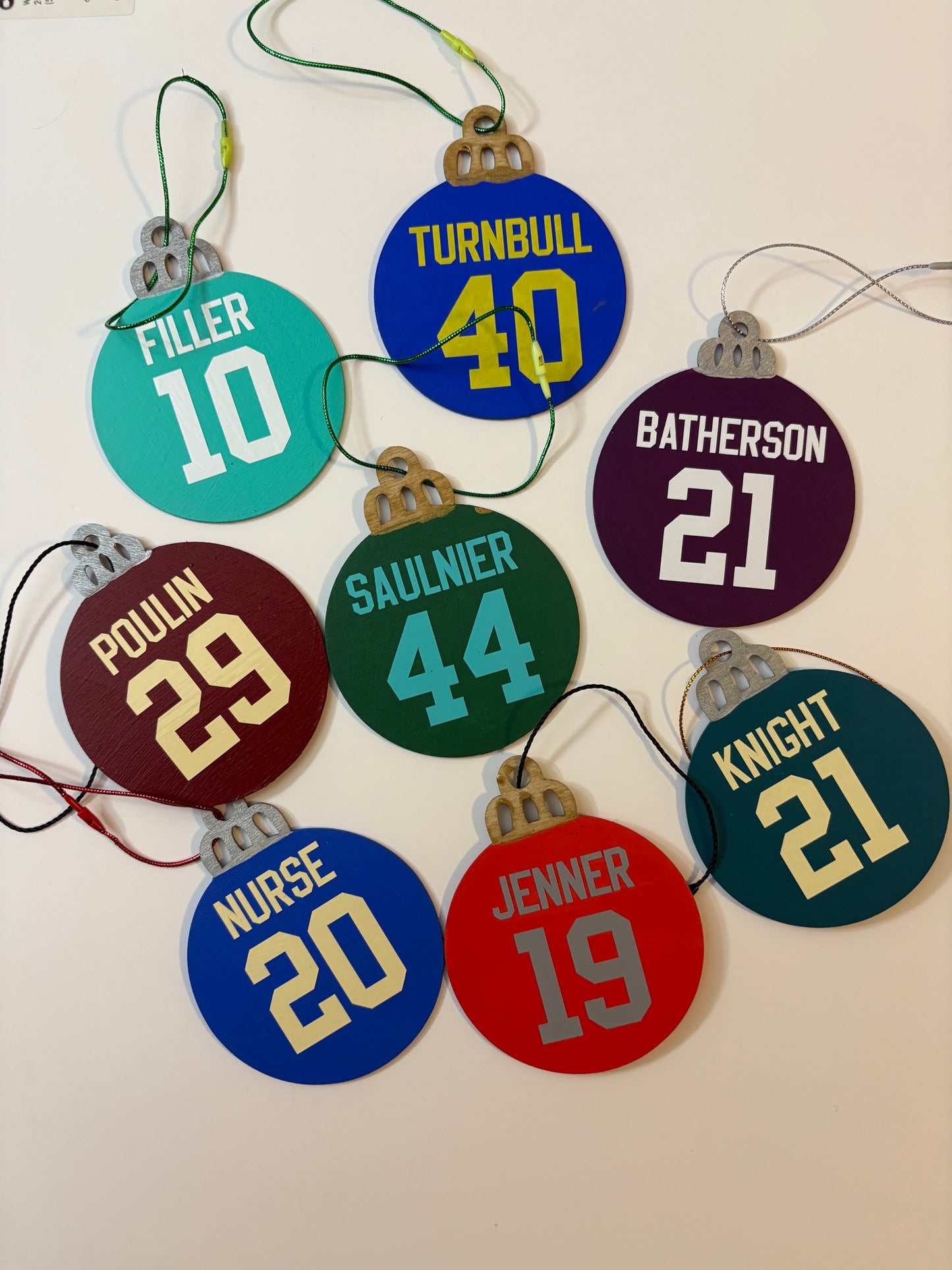 Hand-Painted PWHL Jersey Ornaments - Custom Team Colors with Vinyl Logos