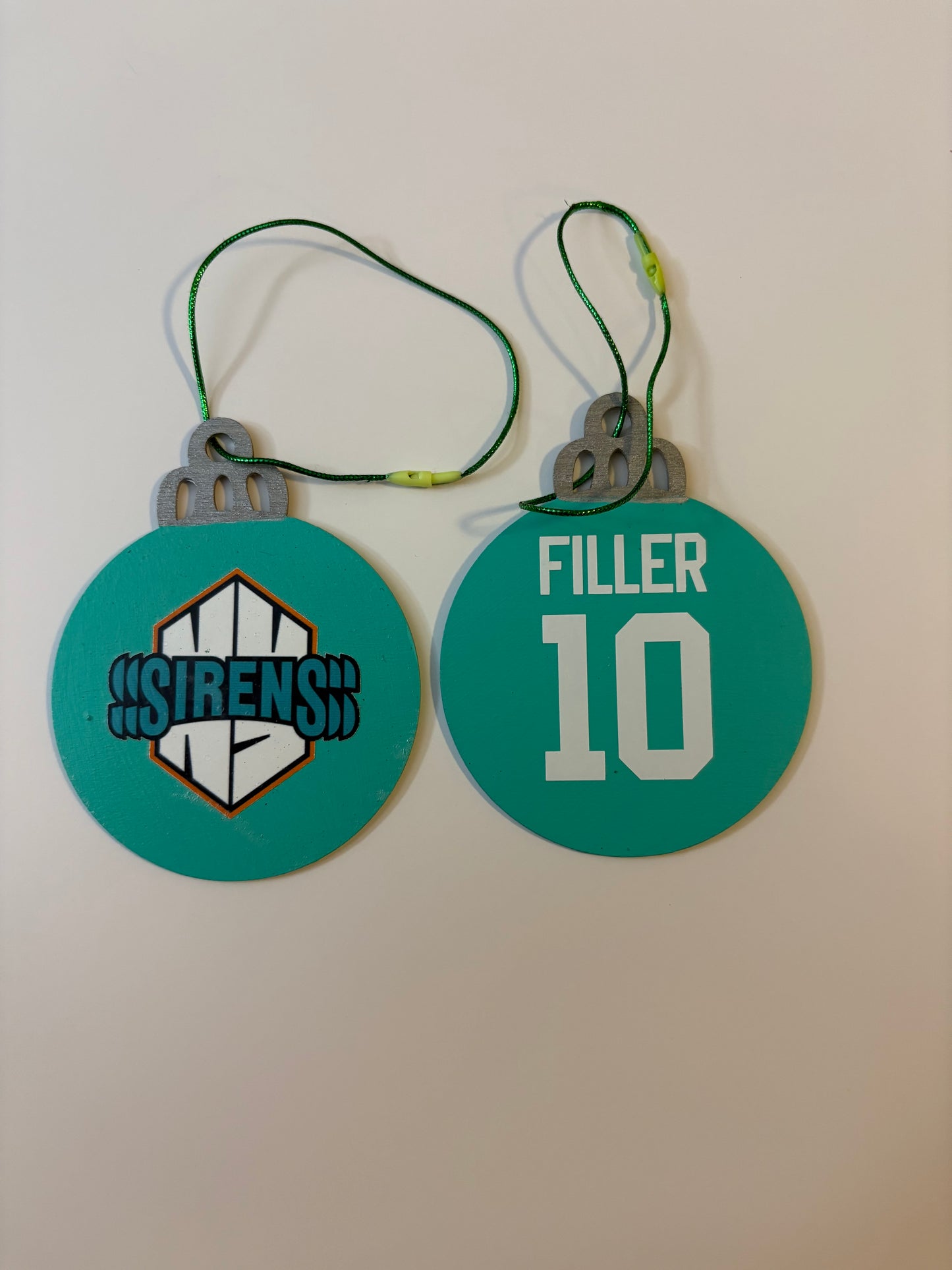 Hand-Painted PWHL Jersey Ornaments - Custom Team Colors with Vinyl Logos