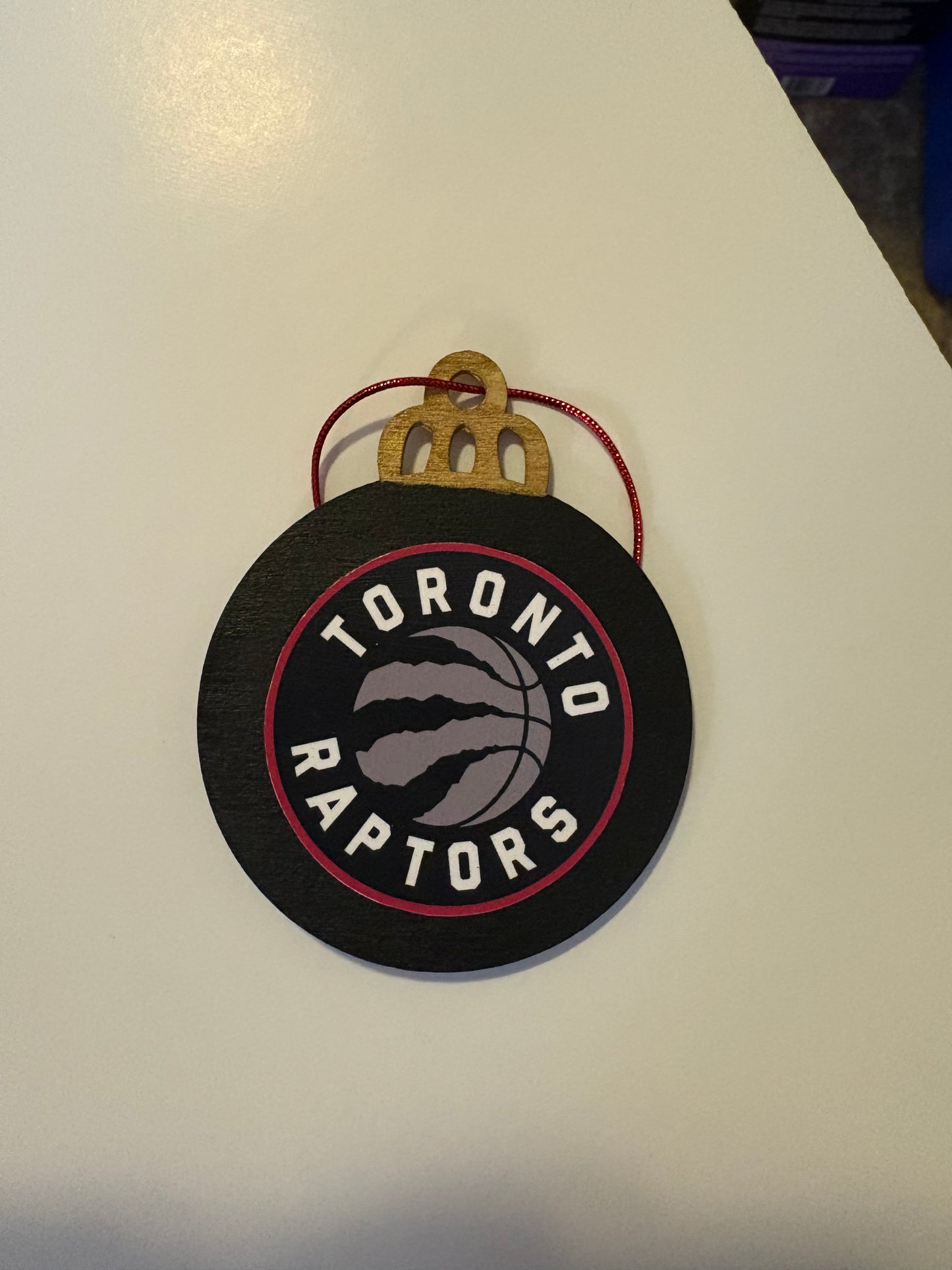 Hand-Painted Wooden Team Logo Ornament