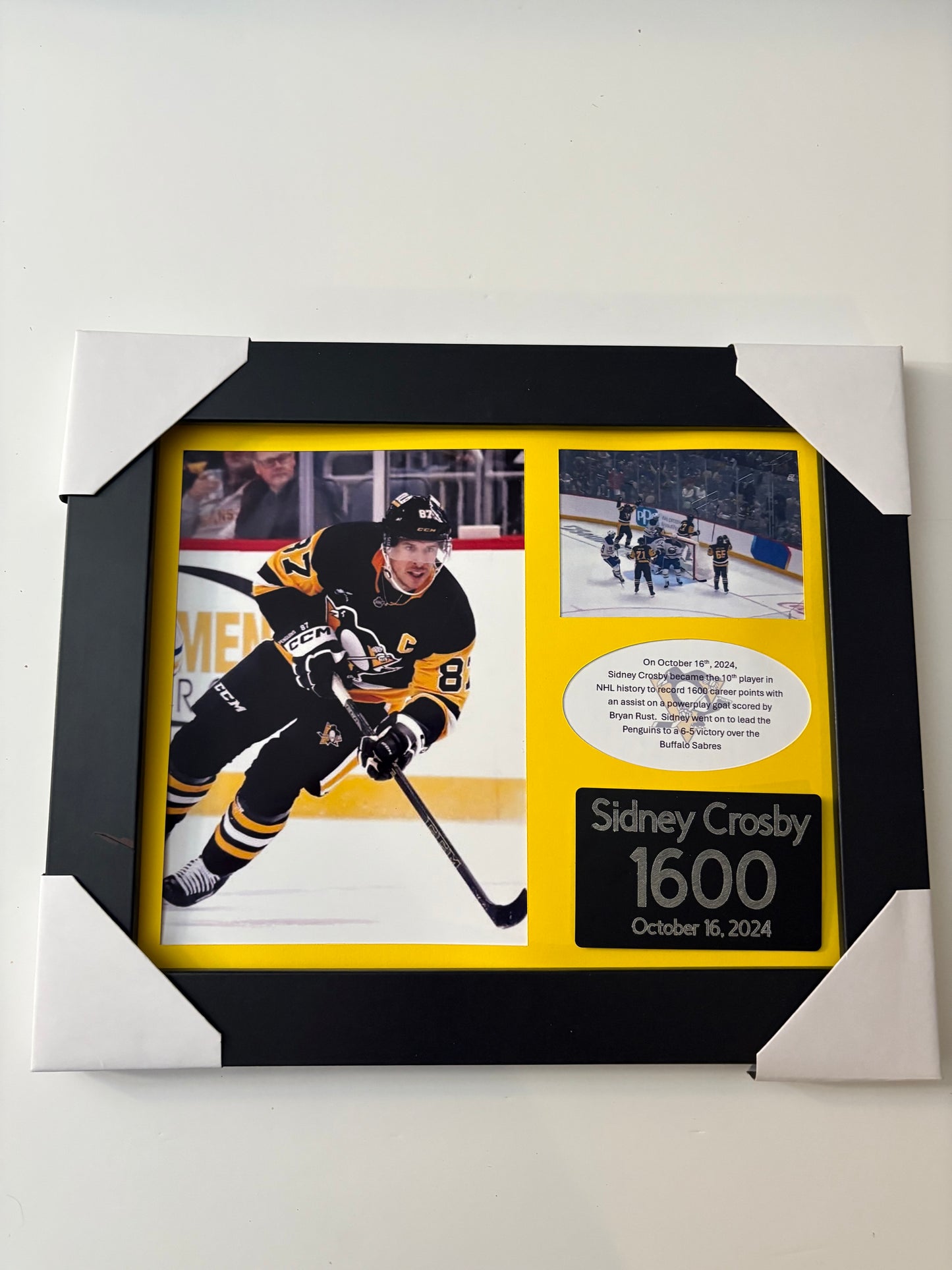 Sidney Crosby 1600 Points Milestone - Hand-Crafted 8x10 Framed Collectible