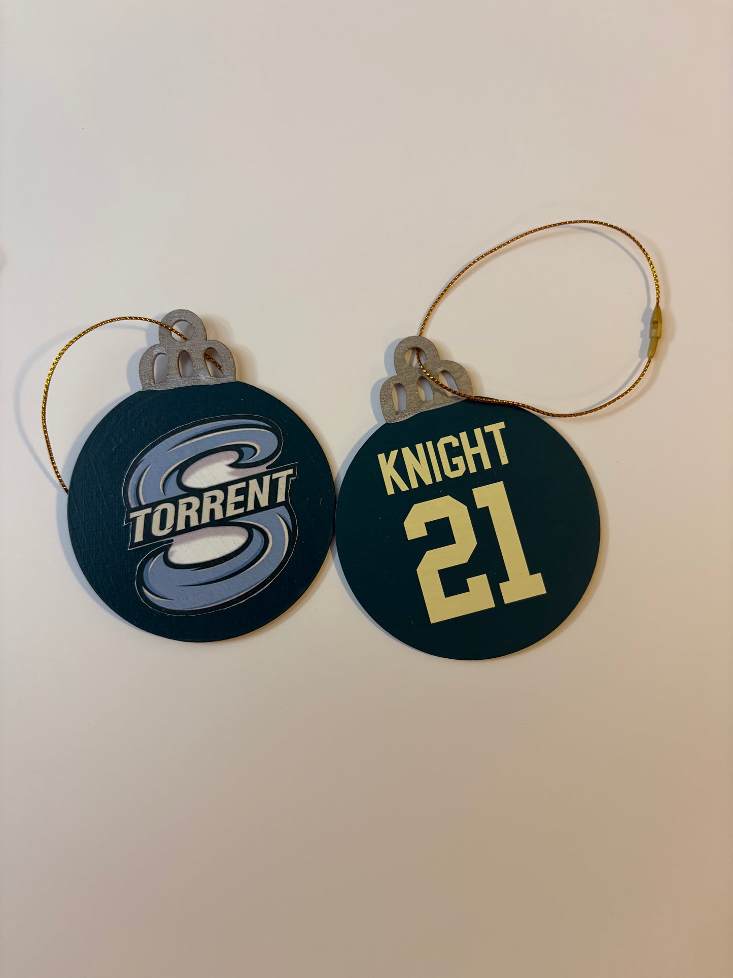 Hand-Painted PWHL Jersey Ornaments - Custom Team Colors with Vinyl Logos