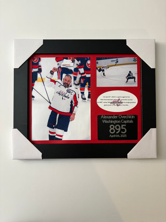 Alex Ovechkin 895 Goals Milestone - Hand-Crafted 8x10 Framed Custom Collectible
