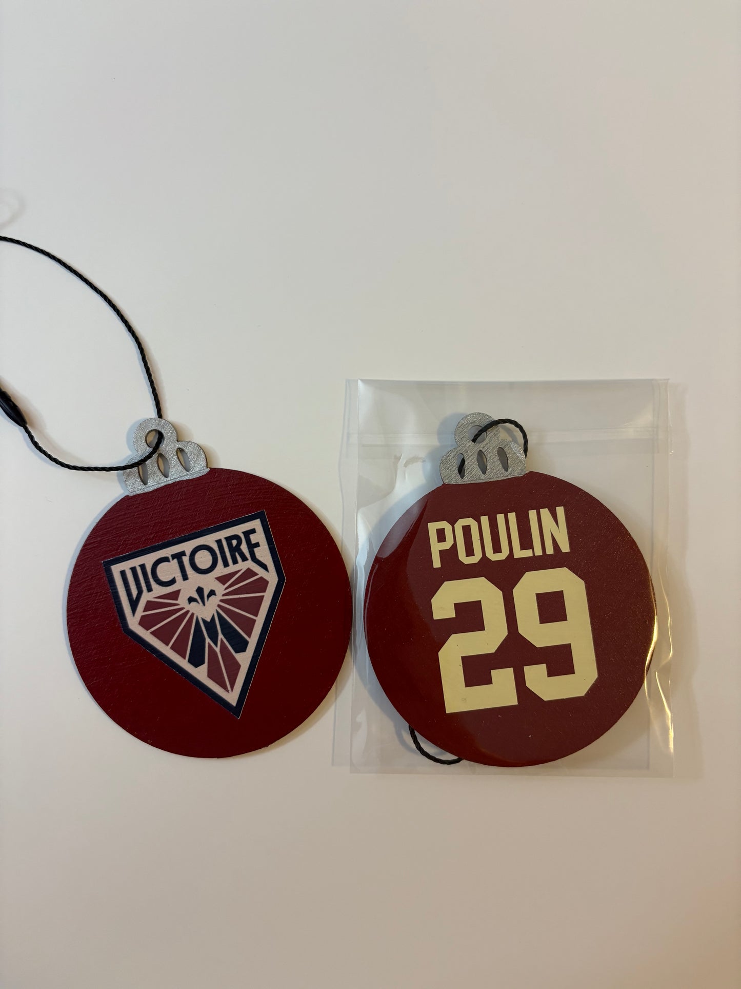 Hand-Painted PWHL Jersey Ornaments - Custom Team Colors with Vinyl Logos