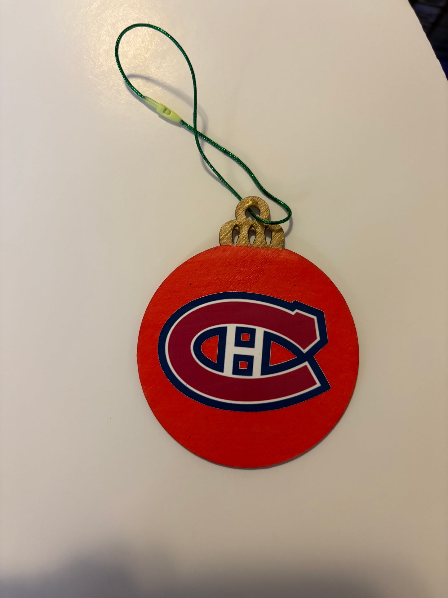 Hand-Painted Wooden Team Logo Ornament