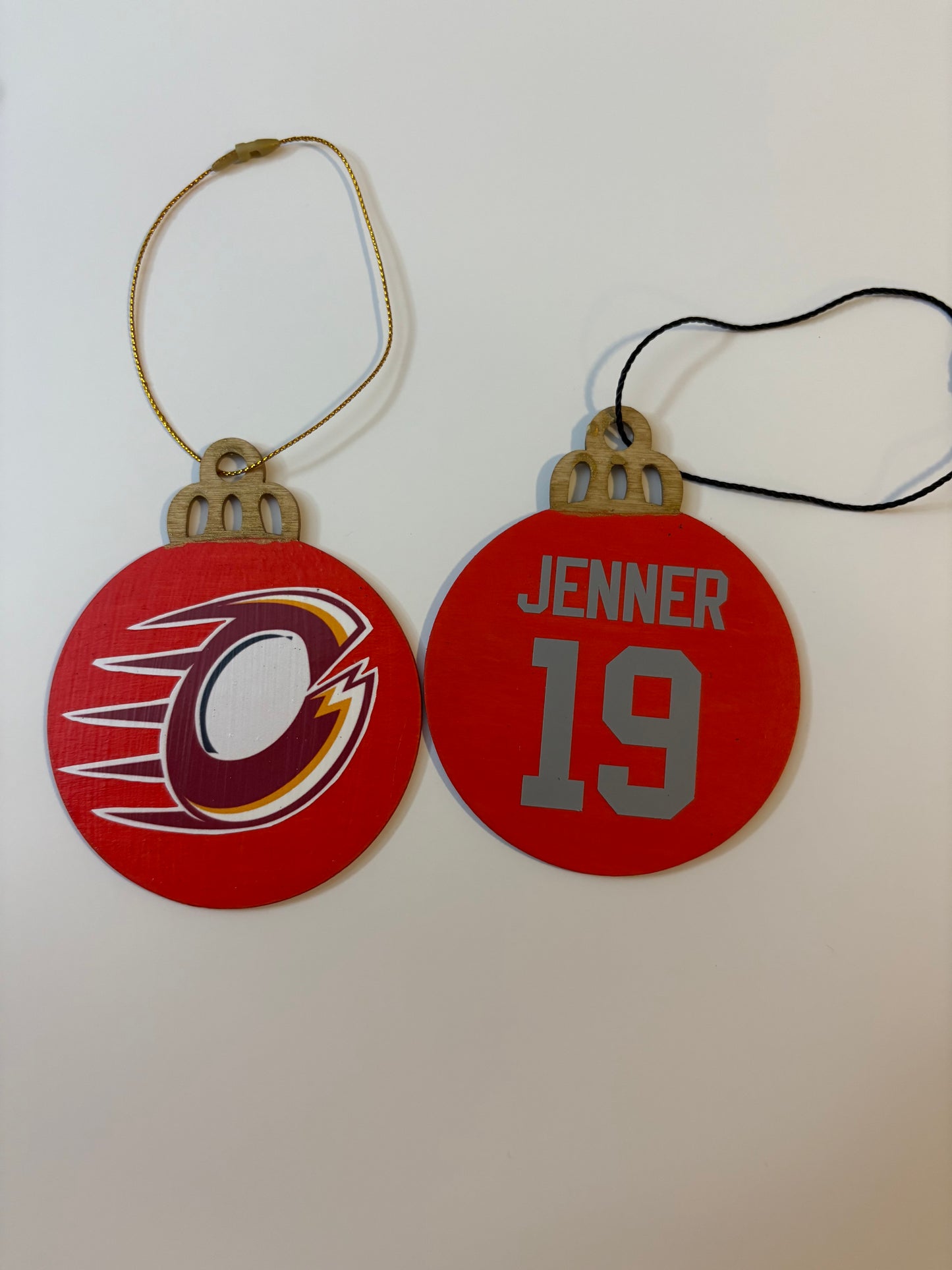 Hand-Painted PWHL Jersey Ornaments - Custom Team Colors with Vinyl Logos