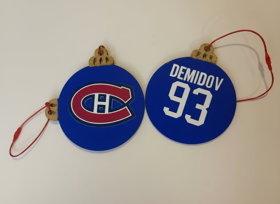 Hand Painted Sports Jersey Ornaments - Custom Team Logo & Player Name