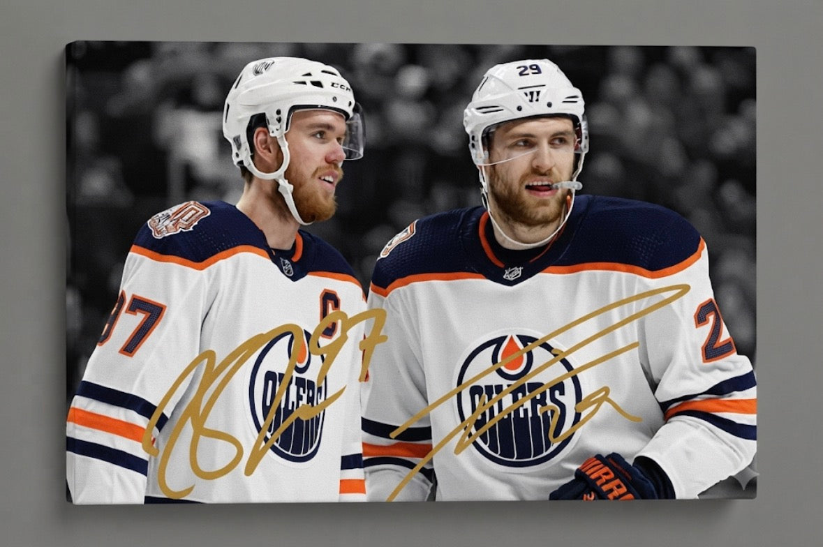 12x8 Canvas Prints - Connor McDavid & Leon Draisaitl