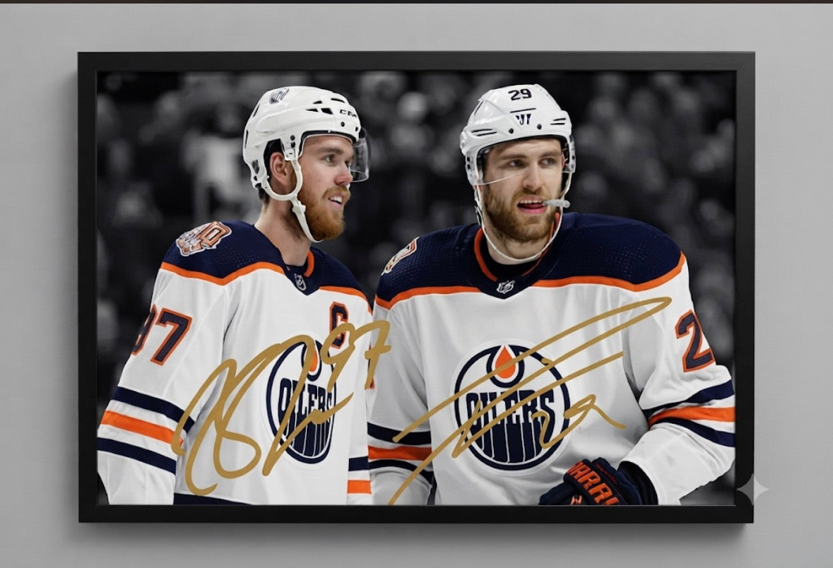 12x8 Canvas Prints - Connor McDavid & Leon Draisaitl
