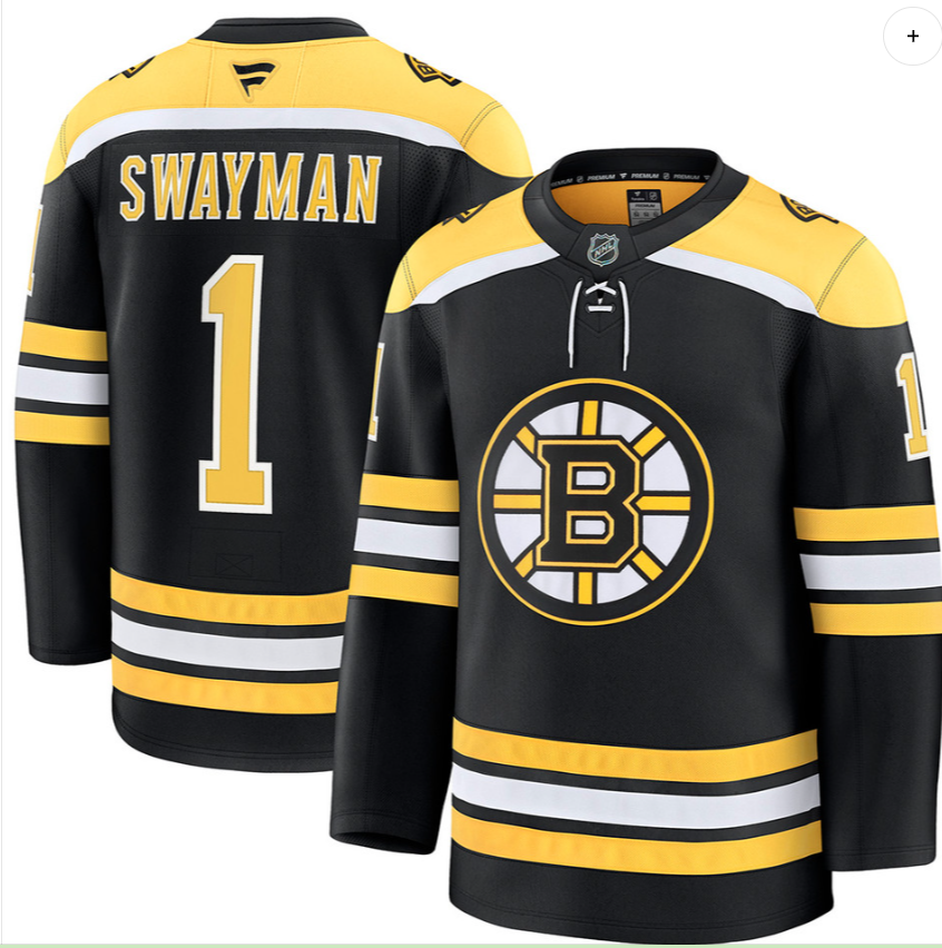 Jeremy Swayman  Replica Jersey #1  Boston Bruins Home  FREE SHIPPING