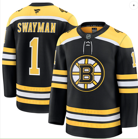 Jeremy Swayman  Replica Jersey #1  Boston Bruins Home  FREE SHIPPING