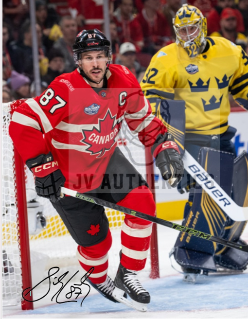 8x10  4 Nations Sidney Crosby Player Print with Facsimile Autograph