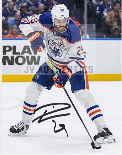 8x10  Leon Draisaitl Player Print with Facsimile Autograph.