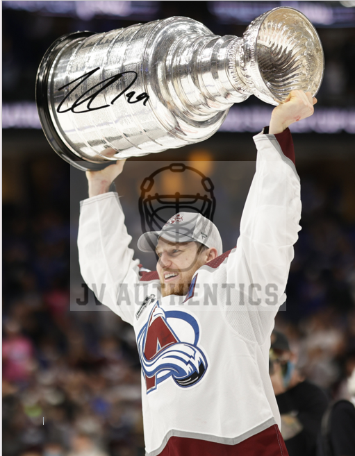 8x10  Nathan MacKinnon With Cup  Print with Facsimile Autograph