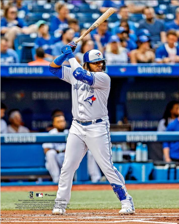 8x10 Guerrero Jr at Bat  reprint by SLB Authentics