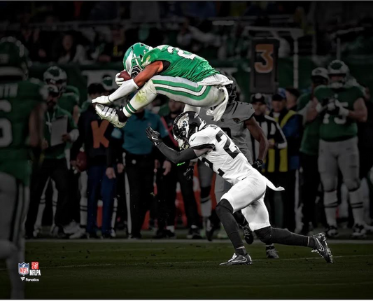 8x10 Saquon Barkley Philadelphia Eagles Action Shot Reprint. By SLB Authentics