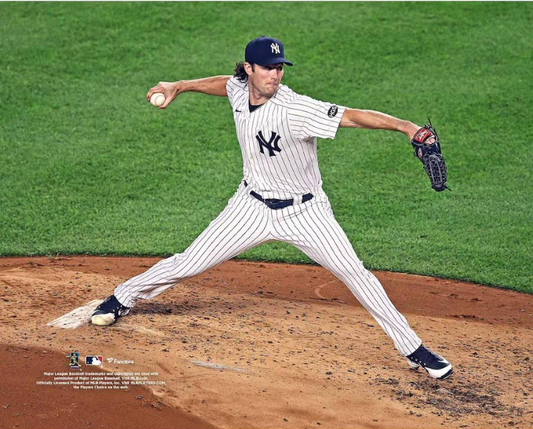8x10 New York Yankees Garrit Cole Action shot Reprint By SLB Authentics