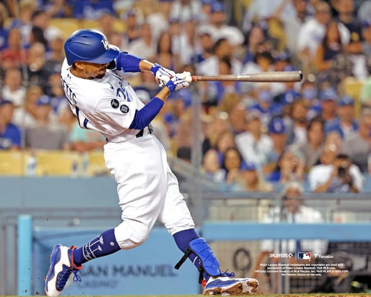 8x10 LA Dodgers Mookie Betts At Bat  Action Shot Reprint By SLB Authentics