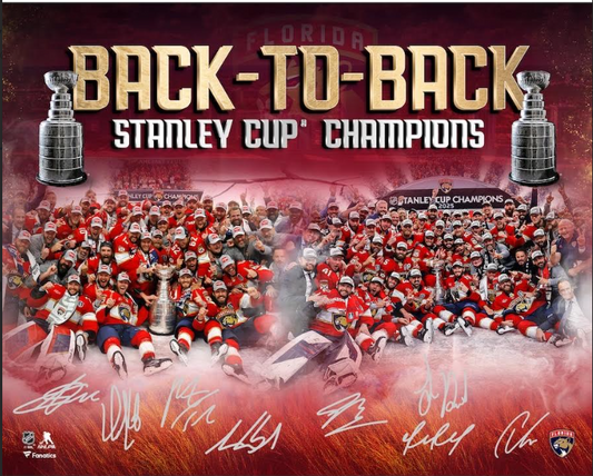 8x10 Florida Panthers 2025 Stanley Cup Champions facsimile autograph Reprint. By SLB Authentics