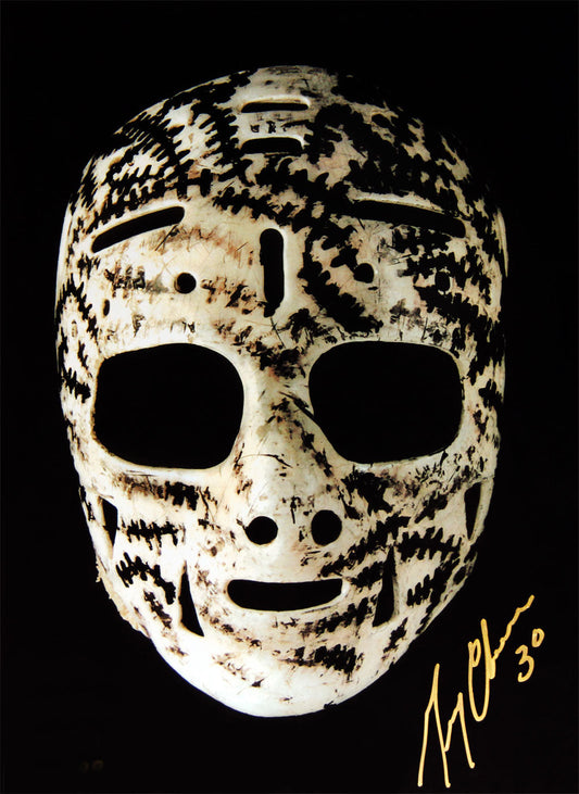 GERRY CHEEVERS THE MASK SIGNED 10X15 - BOSTON BRUINS