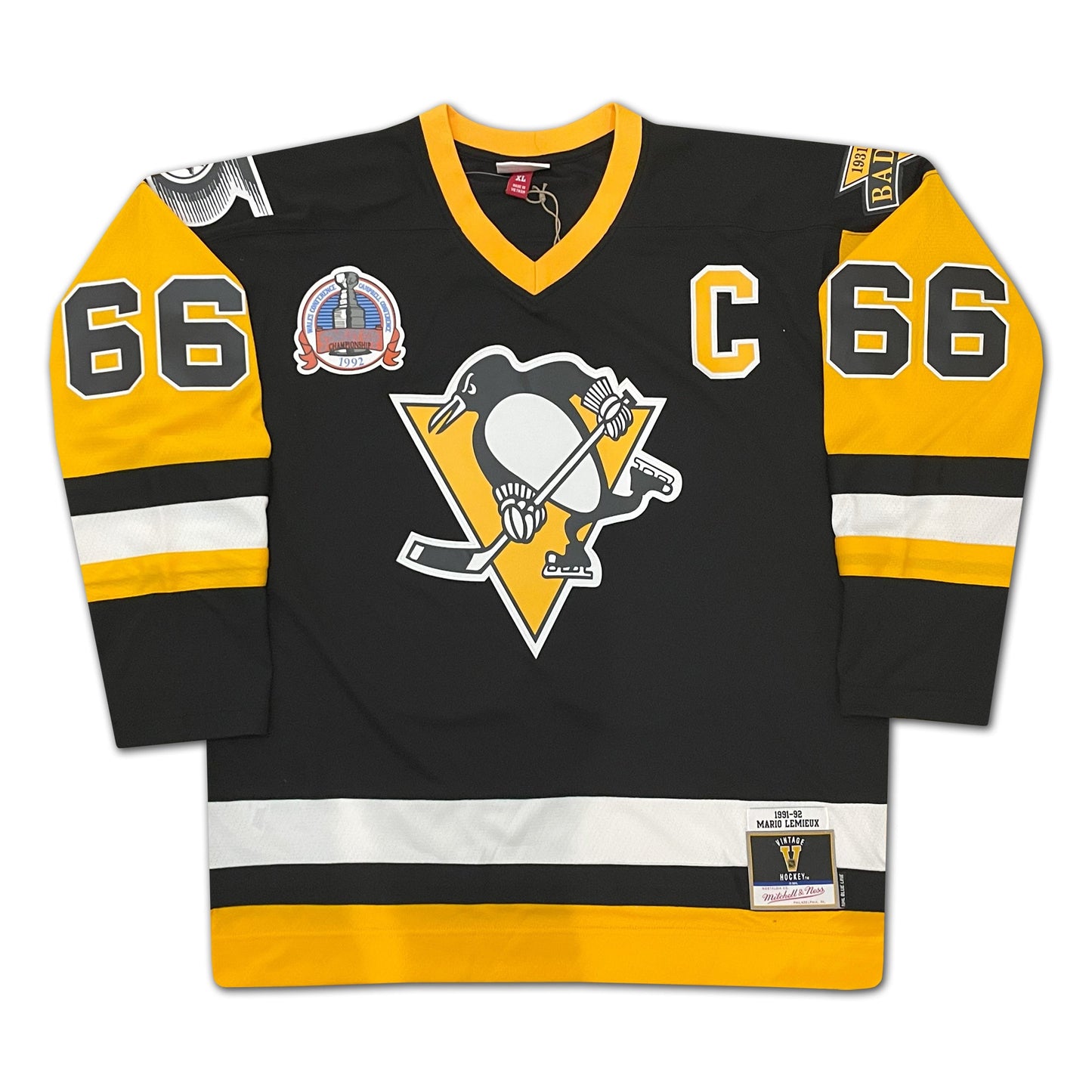 MARIO LEMIEUX SIGNED MITCHELL & NESS JERSEY - PITTSBURGH PENGUINS